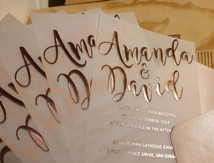 rose gold foil wedding invitations australia