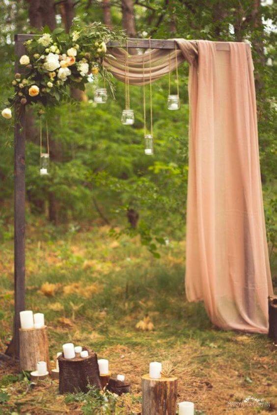 Rustic wedding arch decoration
